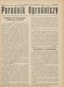 Poradnik Ogrodniczy. 1932.08.28 R.13 Nr15