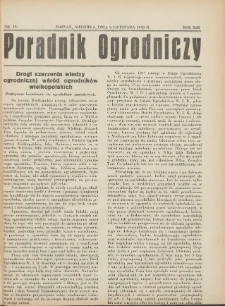 Poradnik Ogrodniczy. 1932.11.06 R.13 Nr19