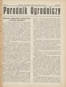 Poradnik Ogrodniczy. 1932.12.18 R.13 Nr22
