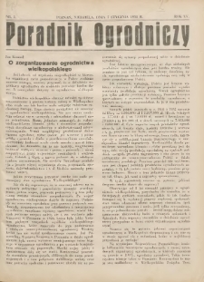 Poradnik Ogrodniczy. 1934.R.15 Nr1