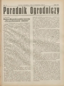 Poradnik Ogrodniczy. 1933.09.10 R.14 Nr17