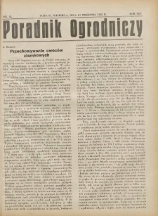 Poradnik Ogrodniczy. 1933.09.24 R.14 Nr18