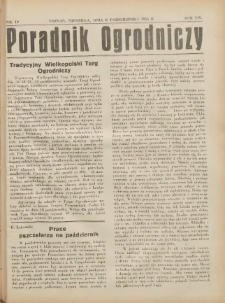 Poradnik Ogrodniczy. 1933.10.08 R.14 Nr19