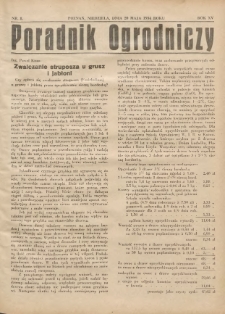 Poradnik Ogrodniczy. 1934.05.20 R.15 Nr8