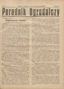 Poradnik Ogrodniczy. 1934.07.22 R.15 Nr11