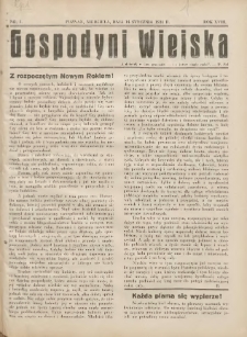 Gospodyni Wiejska: dodatek do „Poradnika Gospodarskiego” 1934.01.14 R.18 Nr1