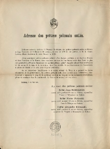 Adresse des Pr&eacute;tres Polonais Exil&egrave;s