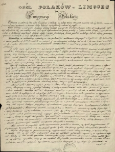 Og&oacute;ł Polak&oacute;w w Limoges do Emigracyi Polskiey