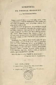 Suskrybcya na pomnik grobowy ś.p. Hoffmanowej