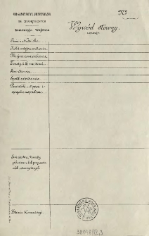 [Arkusz osobowy] Wyw&oacute;d słowny. Organizacya Jeneralna Sił Zewnętrznych. Kommisyja Wojenna