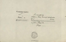 [Pokwitowanie Inc.:] " Ja niżej podpisany ... odebrałem z Kassy Kommisyi ..."