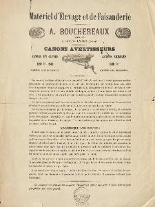 Mat&eacute;riel d'&Eacute;levage et de Faisanderie : canons avertisseurs