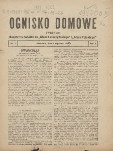 Ognisko Domowe: bezpłatny dodatek do "Głosu Leszczyńskiego" i „Głosu Polskiego” 1929.01.06 R.5 Nr1
