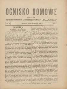 Ognisko Domowe: bezpłatny dodatek do "Głosu Leszczyńskiego" i „Głosu Polskiego” 1929.01.27 R.5 Nr4