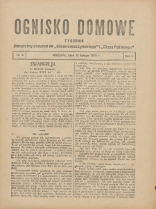 Ognisko Domowe: bezpłatny dodatek do "Głosu Leszczyńskiego" i „Głosu Polskiego” 1929.02.10 R.5 Nr6