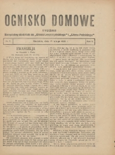 Ognisko Domowe: bezpłatny dodatek do "Głosu Leszczyńskiego" i „Głosu Polskiego” 1929.02.17 R.5 Nr7