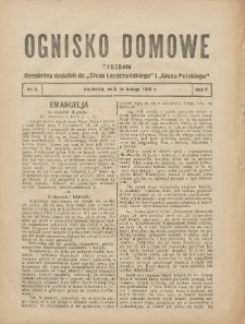 Ognisko Domowe: bezpłatny dodatek do "Głosu Leszczyńskiego" i &bdquo;Głosu Polskiego&rdquo; 1929.02.24 R.5 Nr8