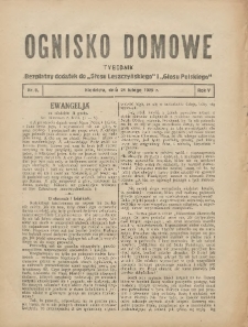 Ognisko Domowe: bezpłatny dodatek do "Głosu Leszczyńskiego" i „Głosu Polskiego” 1929.02.24 R.5 Nr8
