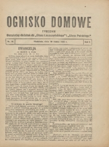 Ognisko Domowe: bezpłatny dodatek do "Głosu Leszczyńskiego" i &bdquo;Głosu Polskiego&rdquo; 1929.03.10 R.5 Nr10