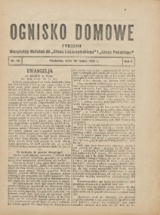 Ognisko Domowe: bezpłatny dodatek do "Głosu Leszczyńskiego" i „Głosu Polskiego” 1929.03.10 R.5 Nr10