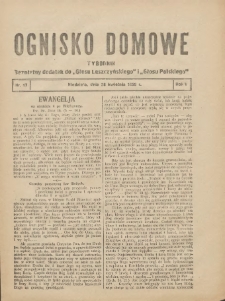 Ognisko Domowe: bezpłatny dodatek do "Głosu Leszczyńskiego" i &bdquo;Głosu Polskiego&rdquo; 1929.04.28 R.5 Nr17