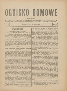 Ognisko Domowe: bezpłatny dodatek do "Głosu Leszczyńskiego" i „Głosu Polskiego” 1929.05.12 R.5 Nr19