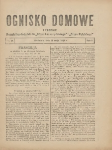 Ognisko Domowe: bezpłatny dodatek do "Głosu Leszczyńskiego" i „Głosu Polskiego” 1929.05.26 R.5 Nr21