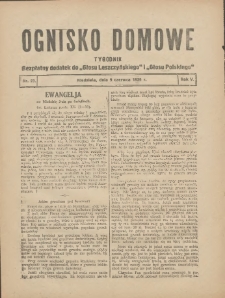 Ognisko Domowe: bezpłatny dodatek do "Głosu Leszczyńskiego" i „Głosu Polskiego” 1929.06.09 R.5 Nr23