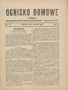 Ognisko Domowe: bezpłatny dodatek do "Głosu Leszczyńskiego" i &bdquo;Głosu Polskiego&rdquo; 1929.09.01 R.5 Nr35