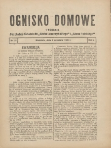 Ognisko Domowe: bezpłatny dodatek do "Głosu Leszczyńskiego" i „Głosu Polskiego” 1929.09.01 R.5 Nr35