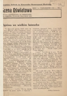 Scena Oświatowa: drobne urozmaicenia na przedstawienia, zebrania, wycieczki oraz obozy KSM: bezpłatny dodatek do Kierownika Stowarzyszeń Młodzieży 1934.10 R.1 Nr2