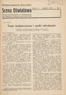 Scena Oświatowa: drobne urozmaicenia na przedstawienia, zebrania, wycieczki oraz obozy KSM: bezpłatny dodatek do Kierownika Stowarzyszeń Młodzieży 1935.03 R.2 Nr3