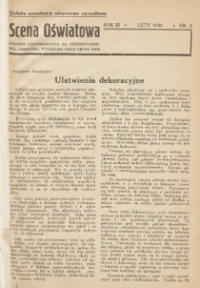 Scena Oświatowa: drobne urozmaicenia na przedstawienia, zebrania, wycieczki oraz obozy KSM: bezpłatny dodatek do Kierownika Stowarzyszeń Młodzieży 1936. R.3 Nr2