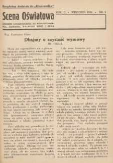 Scena Oświatowa: drobne urozmaicenia na przedstawienia, zebrania, wycieczki oraz obozy KSM: bezpłatny dodatek do Kierownika Stowarzyszeń Młodzieży 1936. R.3 Nr8