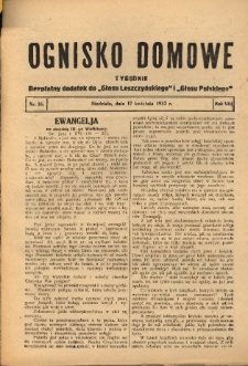 Ognisko Domowe: bezpłatny dodatek do "Głosu Leszczyńskiego" i „Głosu Polskiego” 1932.04.17 R.8 Nr16