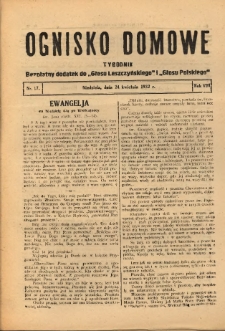 Ognisko Domowe: bezpłatny dodatek do "Głosu Leszczyńskiego" i &bdquo;Głosu Polskiego&rdquo; 1932.04.24 R.8 Nr17