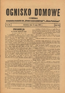 Ognisko Domowe: bezpłatny dodatek do "Głosu Leszczyńskiego" i „Głosu Polskiego” 1932.05.15 R.8 Nr20