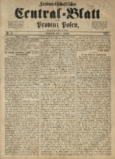 Landwirthschaftliches Central-Blatt für die Provinz Posen. 1873.01.11 Jg.1 Nr.2