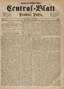 Landwirthschaftliches Central-Blatt f&uuml;r die Provinz Posen. 1873.01.25 Jg.1 Nr.4