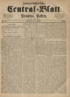 Landwirthschaftliches Central-Blatt für die Provinz Posen. 1873.01.25 Jg.1 Nr.4