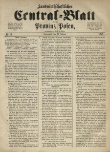 Landwirthschaftliches Central-Blatt f&uuml;r die Provinz Posen. 1873.02.22 Jg.1 Nr.8