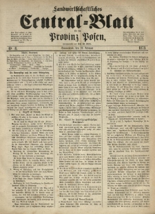 Landwirthschaftliches Central-Blatt für die Provinz Posen. 1873.02.22 Jg.1 Nr.8