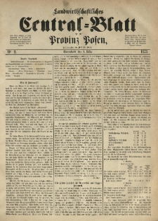 Landwirthschaftliches Central-Blatt für die Provinz Posen. 1873.03.01 Jg.1 Nr.9