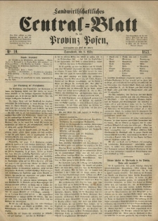 Landwirthschaftliches Central-Blatt für die Provinz Posen. 1873.03.08 Jg.1 Nr.10