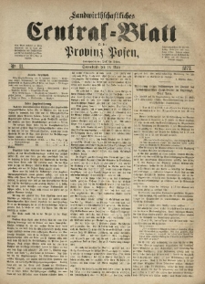 Landwirthschaftliches Central-Blatt f&uuml;r die Provinz Posen. 1873.03.15 Jg.1 Nr.11