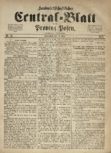 Landwirthschaftliches Central-Blatt für die Provinz Posen. 1873.03.15 Jg.1 Nr.11