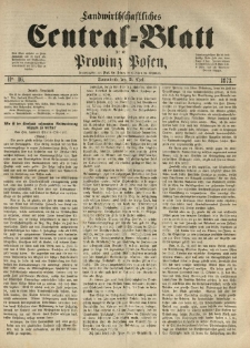 Landwirthschaftliches Central-Blatt f&uuml;r die Provinz Posen. 1873.04.19 Jg.1 Nr.16