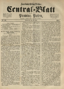 Landwirthschaftliches Central-Blatt für die Provinz Posen. 1873.04.19 Jg.1 Nr.16