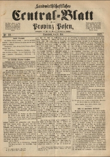 Landwirthschaftliches Central-Blatt für die Provinz Posen. 1873.05.31 Jg.1 Nr.22