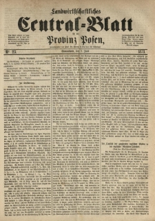 Landwirthschaftliches Central-Blatt für die Provinz Posen. 1873.06.07 Jg.1 Nr.23